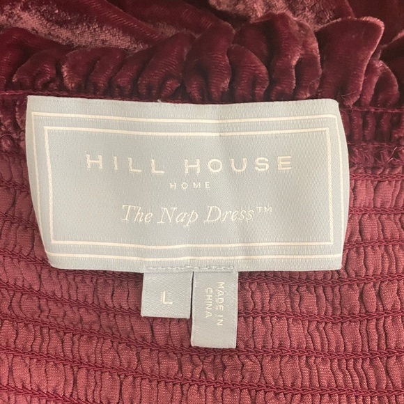 Hill House Ellie Nap Dress Red Burgundy Velvet Large Maxi Midi Sleeveless - Picture 6 of 7